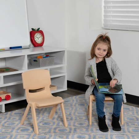 Flash Furniture Natural Plastic Stackable School Chair with 10.5" Seat Height, PK2 2-YU-YCX-003-NAT-GG